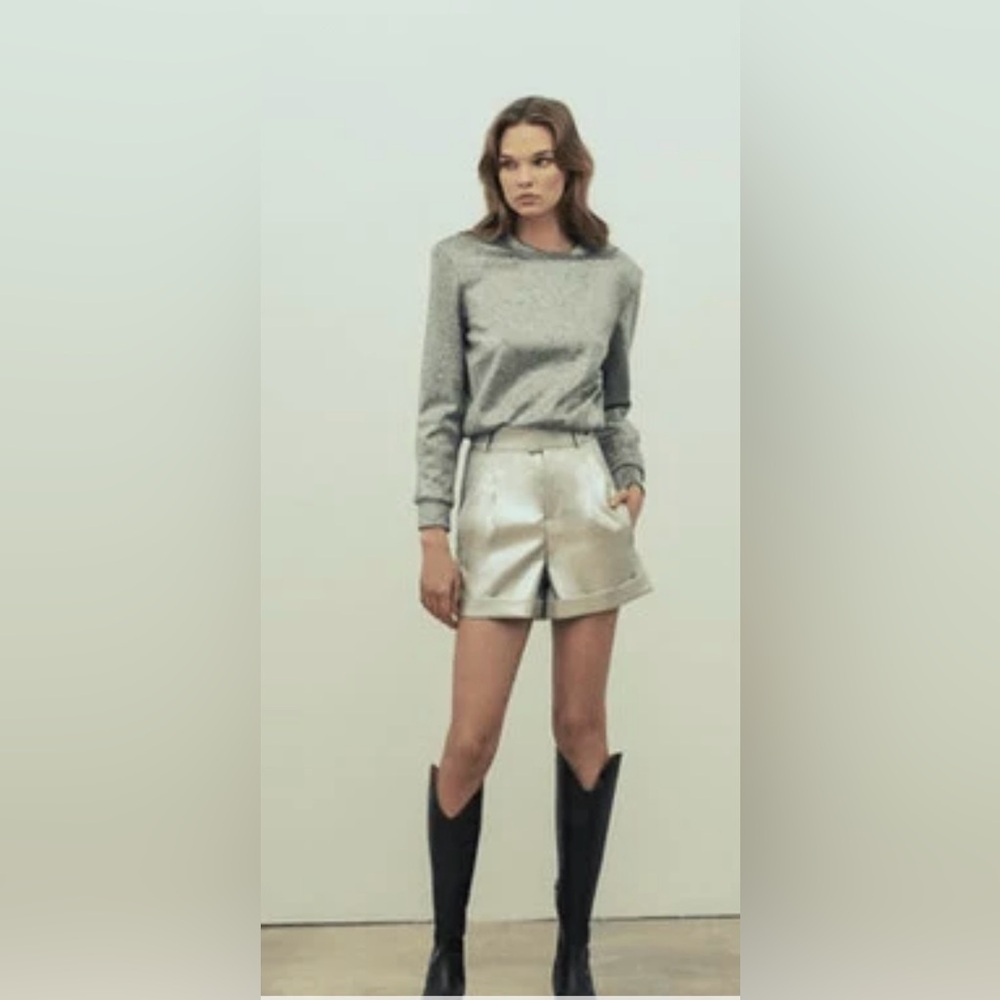 NWT The Femm Amber‎ Silver metallic shorts